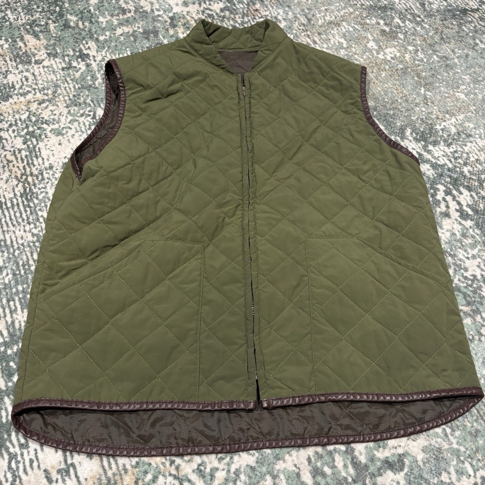 vintage, Made in the USA Stafford quilted vest XL Olive Green